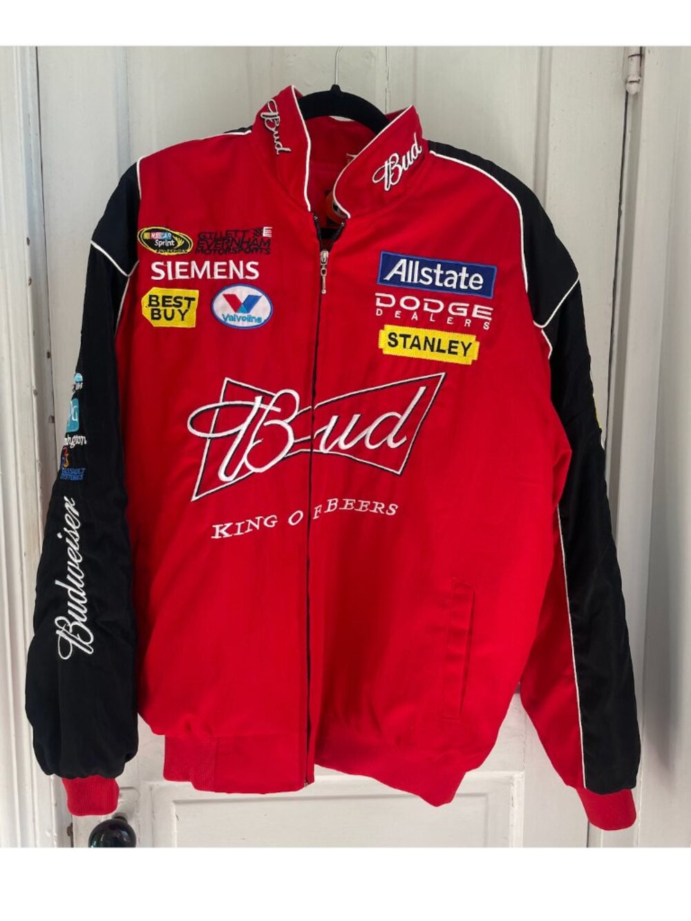 Vintage Budweiser Racing Jacket – Size M – Chase Authentics NASCAR Red/Black